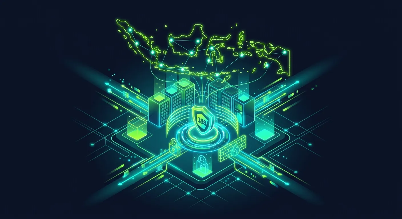 Ilustrasi server portal resmi dan sistem keamanan 188betlogin